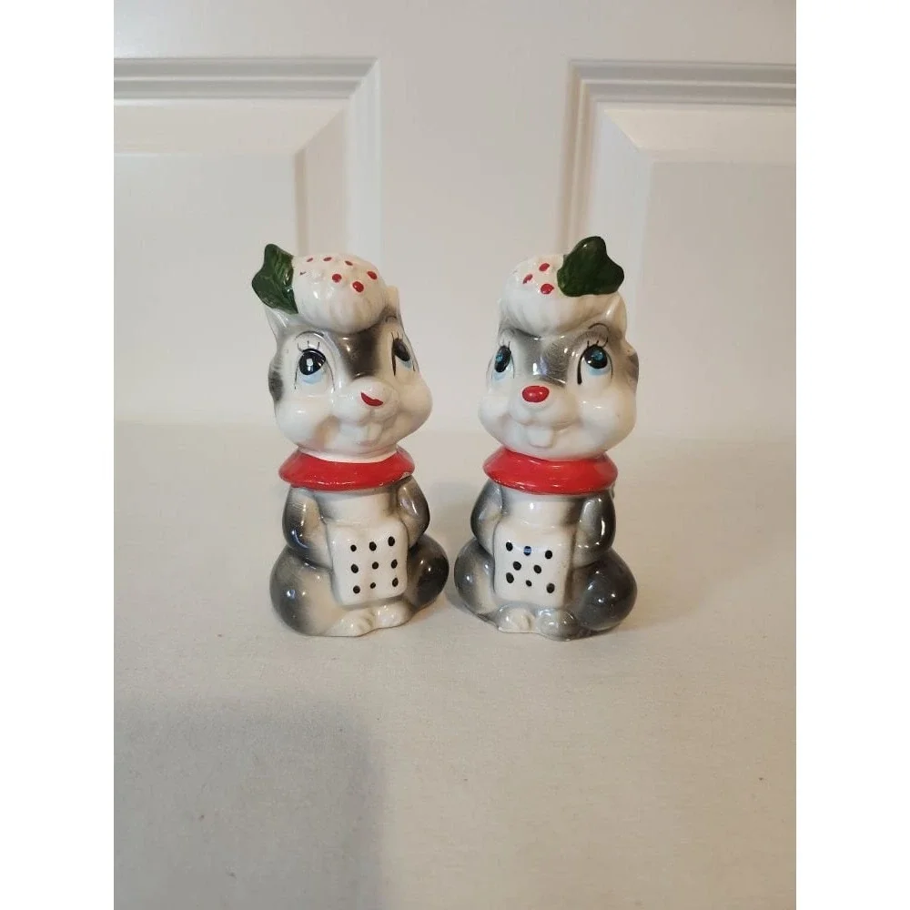 Chipmunk Dressed for Winter Salt and Pepper Shakers